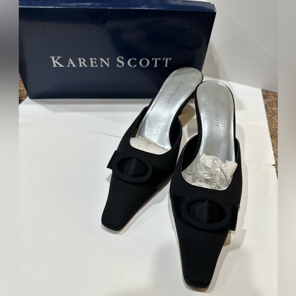 Karen Scott Amberly open back black satin | size 10 | worn once